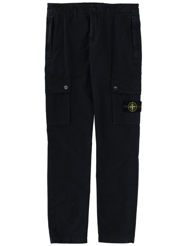 stone island cargo pants with logo patch