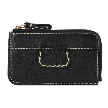 CHLOE Edith 壓印LOGO車線造型卡片零錢包.黑