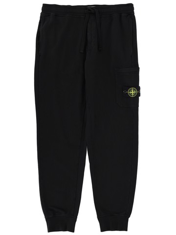 stone island jogger pants with logo patch