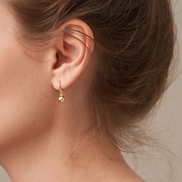 質感小眾設計品牌球型耳環 s925銀鍍金 極簡耳環 耳墜 小巧精緻