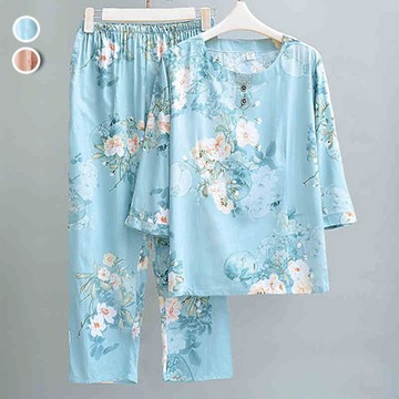 [韓國K.W.]現貨輕柔好眠時光長袖家居服套裝睡衣