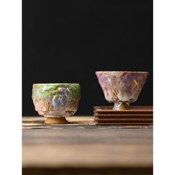 陶福氣 志野燒茶杯個人專用主人杯家用單杯復古主人杯禮品盒裝