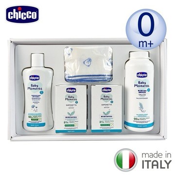 【安琪兒婦嬰百貨】義大利 chicco 寶貝嬰兒植萃沐浴澎澎質感禮盒