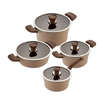 HAPPYCALL EDEN IH鍋4件組  1組  杏仁米色  單柄湯鍋 18cm + 雙耳湯鍋 20cm + 雙耳淺湯鍋 24cm + 雙耳深湯鍋 24cm