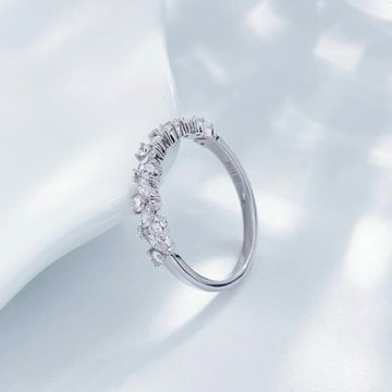 鉅曜 18K 40分 花式切割 指尖的銀河時尚輕奢排鑽戒 培育鑽石 真鑽 鑽石