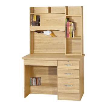 文創集 金雀3.5尺四抽書桌組合(附可調護眼燈)-105x55x165cm免組