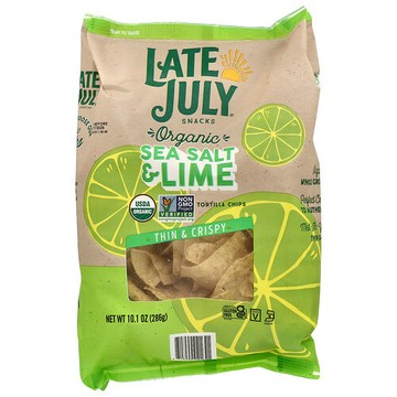 Late July, 有機墨西哥玉米餅片，薄脆，海鹽和酸橙味，10.1 盎司（286 克）