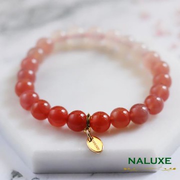 水晶【Naluxe】漸層色鹽源瑪瑙開運手鍊-雲霧朝霞
