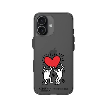 iPhone 17 Clear (相機按鈕) 酷墨灰 - Keith Haring - 愛心