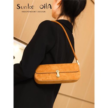 Sunke OiLA 小眾秋冬麂皮絨法棍包腋下包女包單肩包2024新款通勤