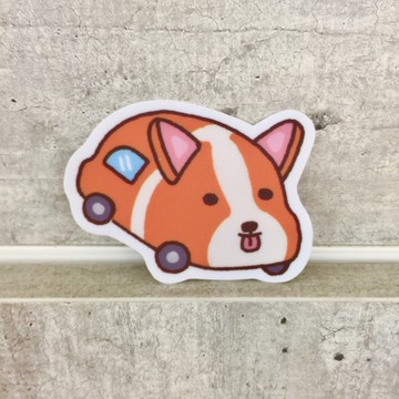 柯基汽車小防水貼紙 SS0083