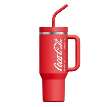 【GERM格米】可口可樂聯名款不銹鋼冰霸杯1200ml-紅(保溫杯/隨行杯/吸管杯/保冰杯)