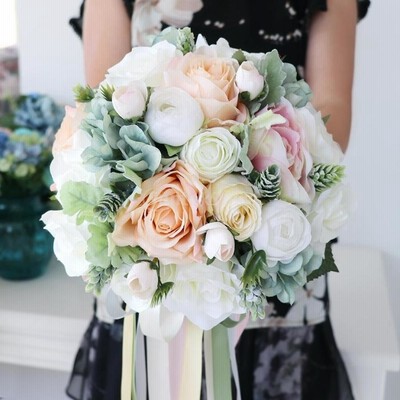 ウェディング　バラ　造花 ウェディングブーケ ブーケ 花束 フラワー 造花 薔薇の花