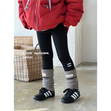 波拉韓國童裝女童加絨打底褲2023秋冬季新款女孩加厚彈力鉛筆褲潮