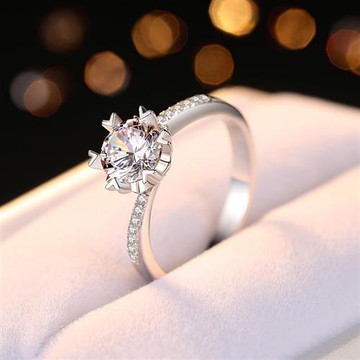 【米蘭精品】莫桑鑽戒指925純銀銀飾-1克拉8心8箭雪花扭臂女飾品73yk68