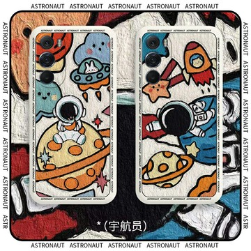 油畫宇航員摩托羅拉s30手機殼X30全包防摔motoeages30液態硅膠套卡通情侶新款涂鴉潮女網紅復古男個性創意