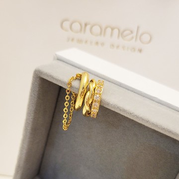 【焦糖小姐 Ms caramelo】合金 耳骨夾 鋯石耳環