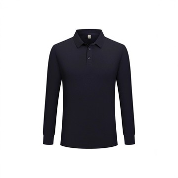 跨境外貿2025秋冬男士時尚色翻領修身休閑長袖簡約新品POLO衫廠家鑫弘-衣錦男裝