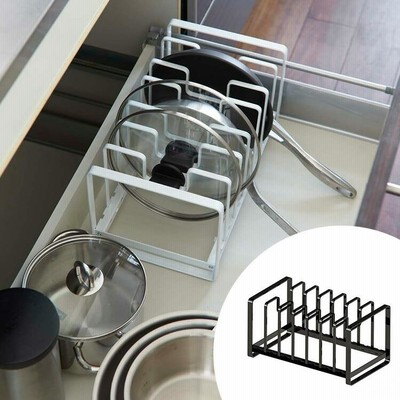 tower キッチン シンク下 フライパン&鍋蓋スタンド タワー ホワイト/ブラック キッチン用品 おしゃれ オシャレ お洒落 敬老の日 新生活 ギフト