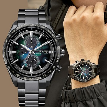 CITIZEN 星辰 100週年限量宇宙幻彩 鈦金屬光動能電波手錶 LAYERS of TIME ATTESA(AT8286-65E)