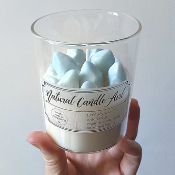 水晶原石 | 天然精油香氛大豆蠟燭 ~清甜薄荷 | 生日禮物 創意