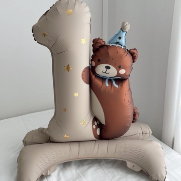 ☆隔日到貨☆ 數字 數字氣球 熊熊數字 生日佈置 生日裝飾 生日道具 慶生佈置  派對佈置 生日數字  生日 慶生 派對