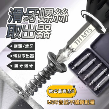 M35螺絲取出器 高速鋼（HSS）螺絲快速提取器 退牙器 斷頭螺絲取出器 螺絲取出器 滑牙 崩牙 斷頭螺絲 滑牙神器