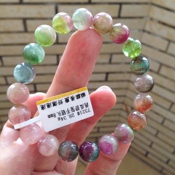 高品質天然西瓜碧璽手鏈手串一圖一物正品招財旺運氣母親節送媽媽