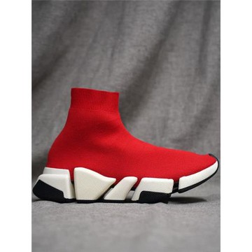 2025年春夏季歐美巴黎風青年短筒圓頭平底套筒拼色低跟休閑襪子靴