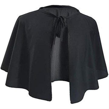 歐美新款男女通用黑色小披肩萬圣節舞臺演出服角色扮演短斗篷2023