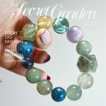 ⭕原創設計水晶手串⭕深海奇緣｜獨家手作｜巨無霸 葡萄石 螢石｜水晶手珠｜水晶手鍊訂製｜女生手鍊｜生命靈數水晶｜五行手串