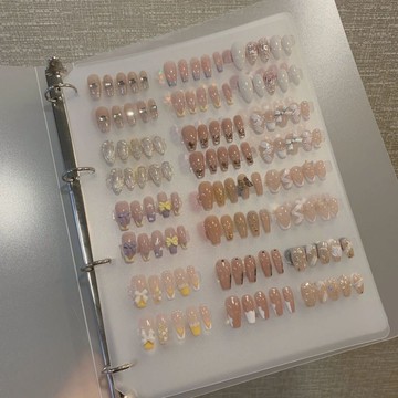 💗台灣出貨💗色卡甲片分類收納冊磨砂質感穿戴美甲透明展示板模板美甲收納冊