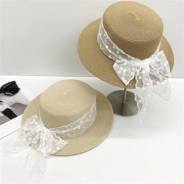 【巴黎精品】現貨+預購 渡假草帽高級法式遮陽帽名媛防曬帽禮帽草編帽子-蕾絲蝴蝶結大帽檐女帽子2色a1kl43