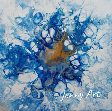 【綻放】系列-藍 無框畫 壓克力畫 抽象畫 畫作 掛畫 居家擺設