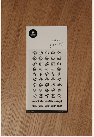 mini貼紙110 天氣 雲朵 太陽 閃電 下雨 下雪 颳風 閃電