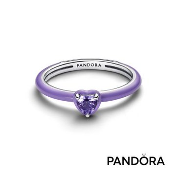 【Pandora官方直營】紫色脈輪之心戒指