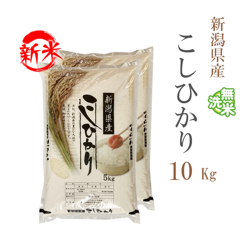 新米 無洗米 10kg 送料無料 コシヒカリ 5kg×2袋 新潟県産 令和5年産 コシヒカリ お米 10キロ 安い 送料無料