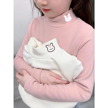 Mini baby🌷兒童加厚雙面德絨寶寶高領長袖打底衫T恤洋氣女童內搭上衣打底衫
