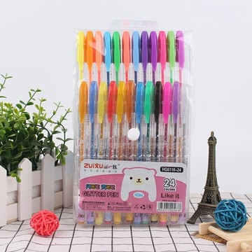 閃光中性筆 12色組 24色組 彩色中性筆 閃光筆 原子筆 手帳筆 書寫筆 塗色筆 開學文具【BlueCat】【RC5471】