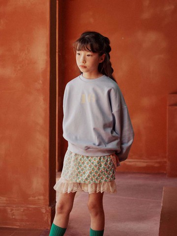 Cotton Korean Versatile Sweatshirt [Light Blue]
