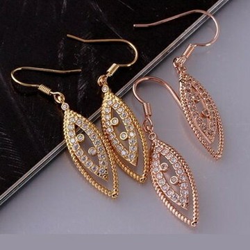 現貨+預購 玫瑰金耳環鑲鑽純銀耳飾-韓版高貴優雅氣質母親節生日情人節禮物女飾品2色73bu51【獨家進口】【米蘭精品】