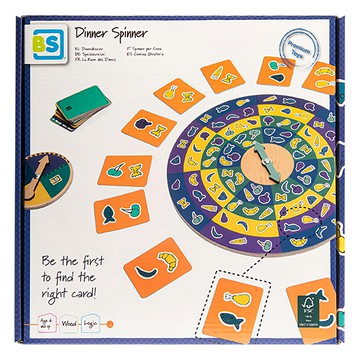 BS Toys 餐桌大轉盤 6歲以上 顏色轉盤x1 食物轉盤x1 食物卡x45  Multicolor  1盒