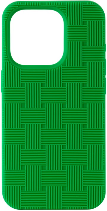 Bottega Veneta 绿色 Intreccio iPhone 15 Pro 手机壳