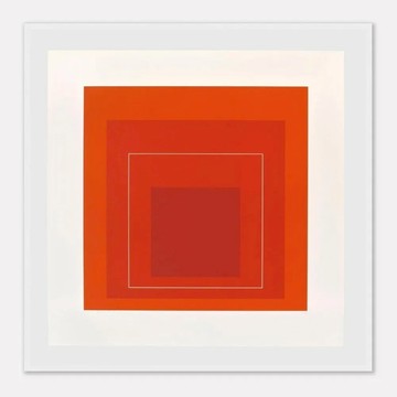 Homage to the Square(Amber Vibration)  Josef Albers - 黑色鋁框-中尺寸