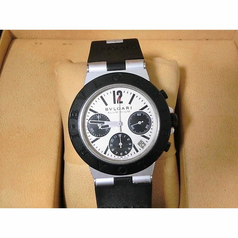 訳あり ブルガリ BVLGARI AC38TA アルミニウム デイト クロノグラフ  