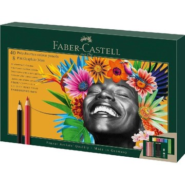 經典品牌筆46折起 Faber-Castell Polychromos and Pitt 霧面石墨禮物藝術家繪圖組 50 支