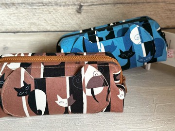 高傲貓 貓耳朵造型大容量拉鍊筆袋 化妝包 手作收納包