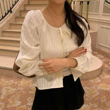 正韓女上衣 長袖短款襯衫SOE1035-創翊韓都