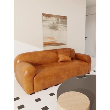 奶油風沙發小戶型女生臥室雙人網紅公寓服裝店落地款油蠟皮小沙發