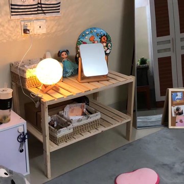 簡易床頭柜置物架簡約現代臥室北歐風ins迷你小型輕奢實木小柜子